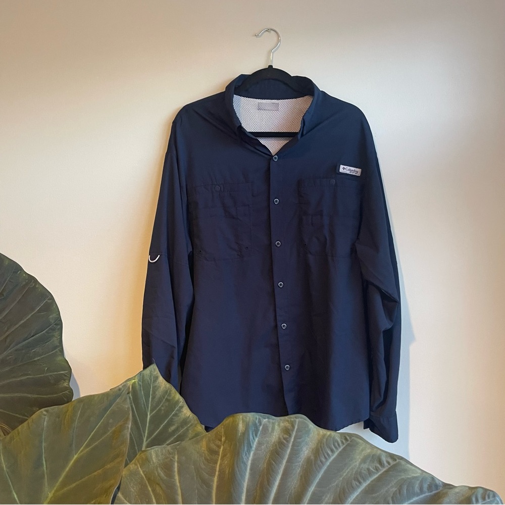 Columbia PFG Button Down Navy Shirt Size XL